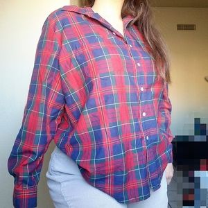 Vintage plus size plaid top